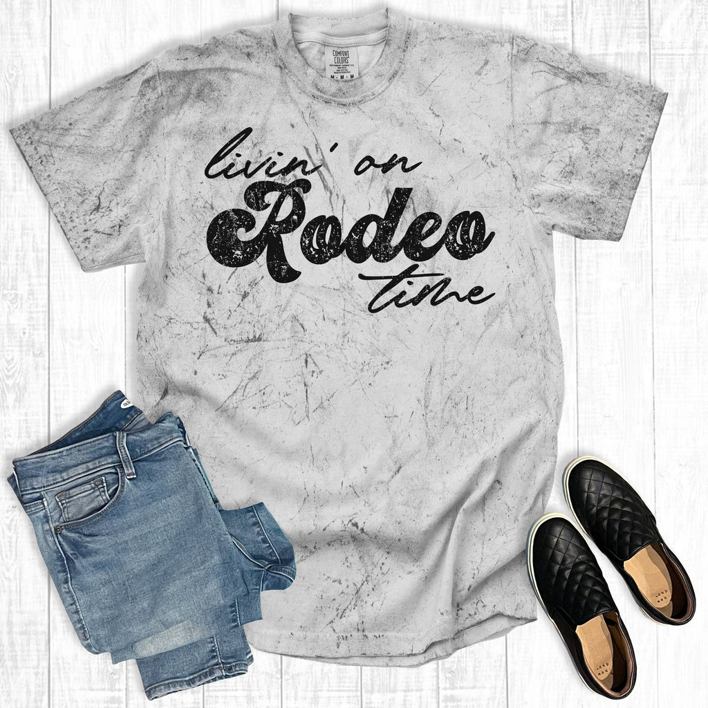 Western Livin' On Rodeo Time Comfort Colors Graphic - Adult & Kids T-Shirts, Sweatshirts & Hoodies apparel design preview 1