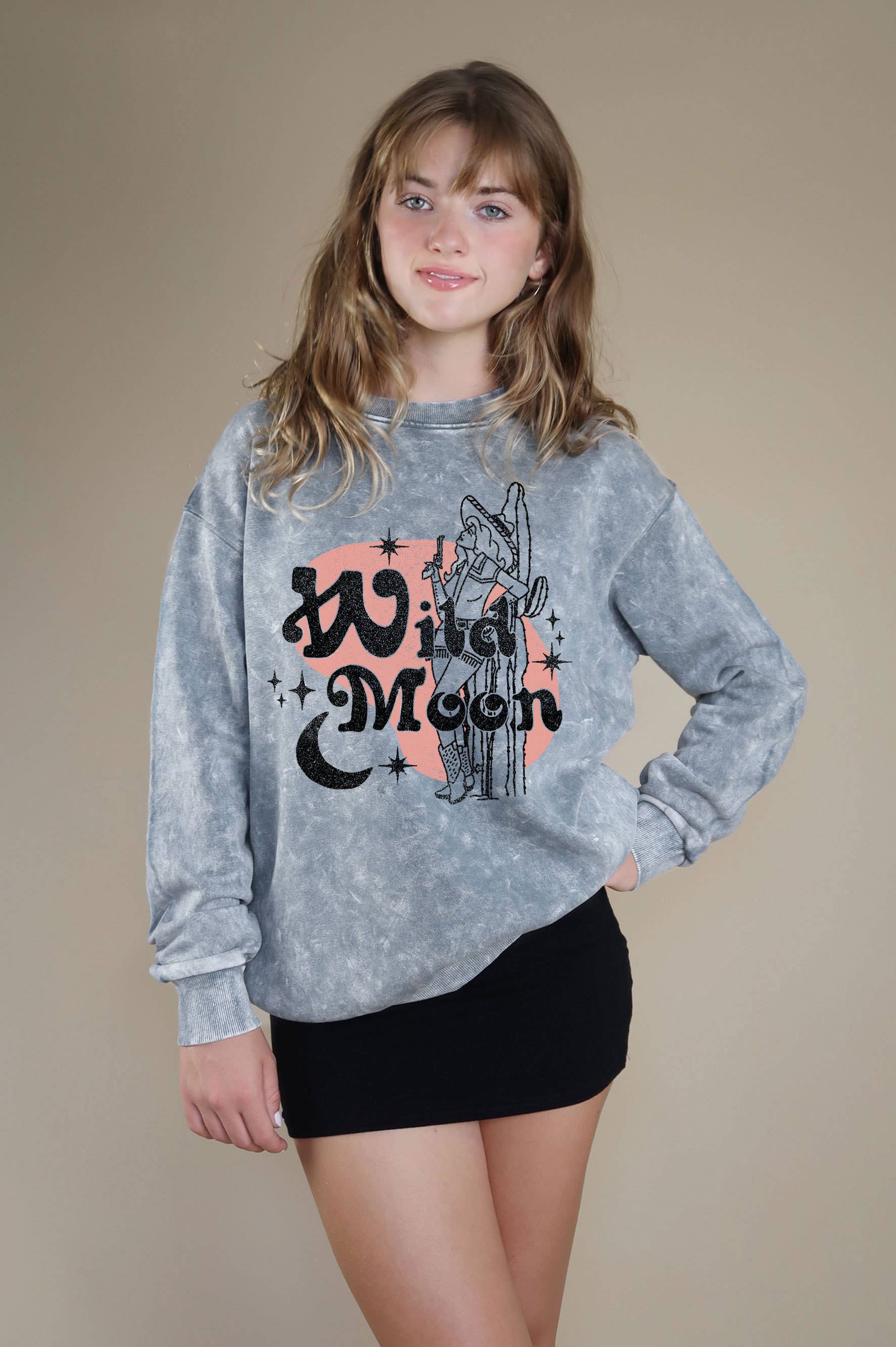 Wild Moon Cowgirl Mineral Graphic Brushed - Adult & Kids T-Shirts, Sweatshirts & Hoodies apparel design preview 1