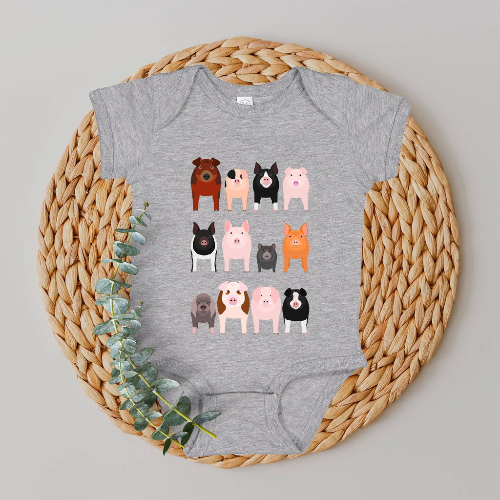 Pig Lovers Kid's Farm Animal Infant Bodysuits, - Adult & Kids T-Shirts, Sweatshirts & Hoodies apparel design preview 1