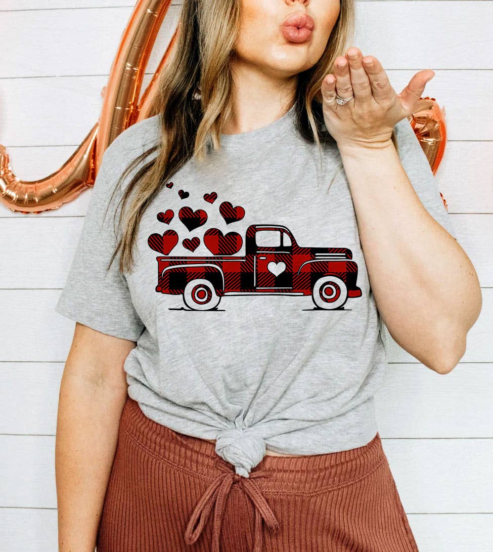 Love Truck Valentine's Day Hearts Cute Gift - Adult & Kids T-Shirts, Sweatshirts & Hoodies apparel design preview 1
