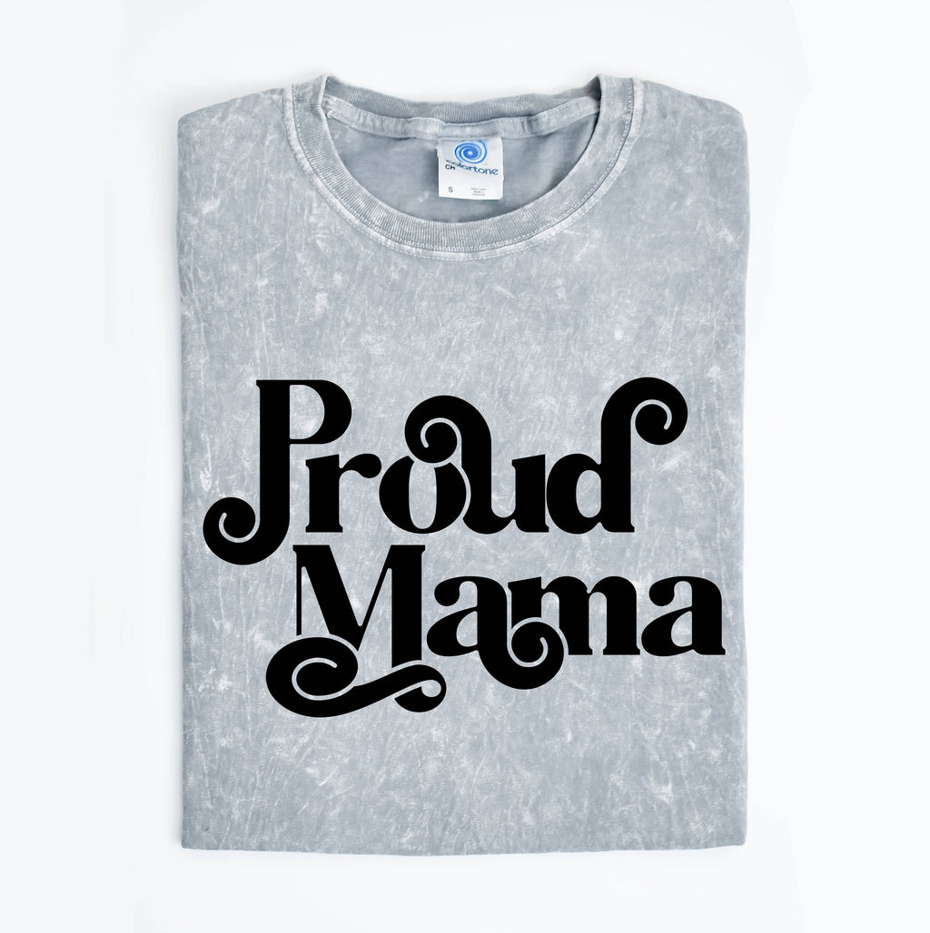 Proud Mama Mineral Wash Mother's Day Graphic - Adult & Kids T-Shirts, Sweatshirts & Hoodies apparel design preview 1