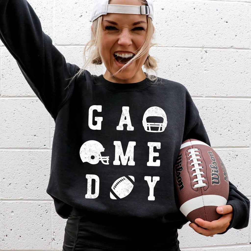 Game Day, Football, Helmet, Sports Touchdown - Adult & Kids T-Shirts, Sweatshirts & Hoodies apparel design preview 1