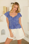 Printed Poplin Ruffle Sleeve Top - Adult & Kids T-Shirts, Sweatshirts & Hoodies apparel design preview 1