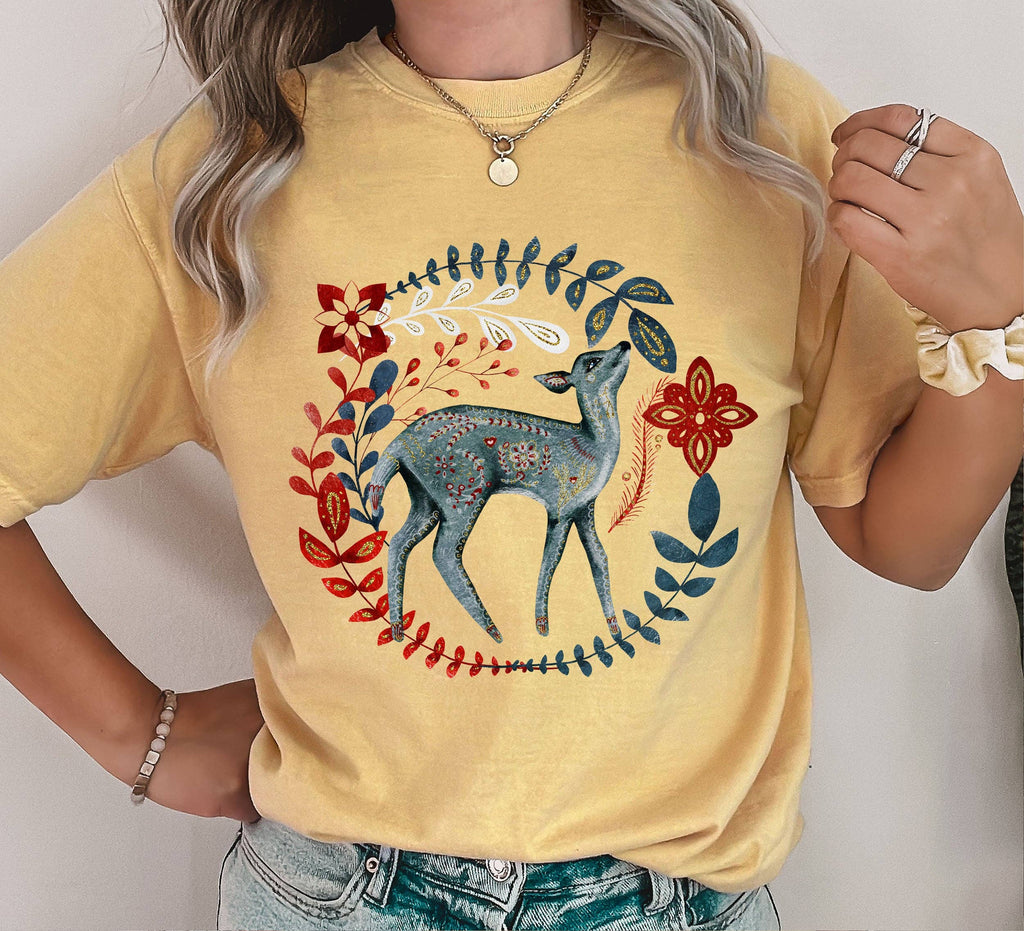 Scandinavian Folk Fawn - Adult & Kids T-Shirts, Sweatshirts & Hoodies apparel design preview 1