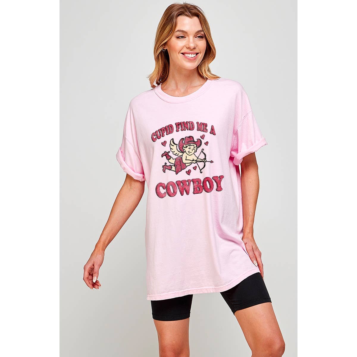 Cupid Find Me A Cowboy Graphic Oversized - Adult & Kids T-Shirts, Sweatshirts & Hoodies apparel design preview 1