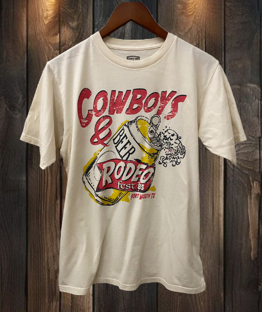 Cowboys N Beer Fort Worth Rodeo Fest Relaxed - Adult & Kids T-Shirts, Sweatshirts & Hoodies apparel design preview 1