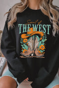 Spirit of the West Flower Boots Graphic Brushed - Adult & Kids T-Shirts, Sweatshirts & Hoodies apparel design preview 1