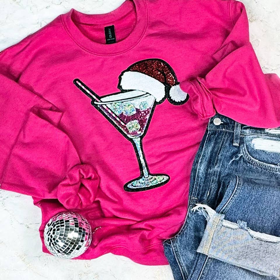 Martini Santa Sequin - Adult & Kids T-Shirts, Sweatshirts & Hoodies apparel design preview 1