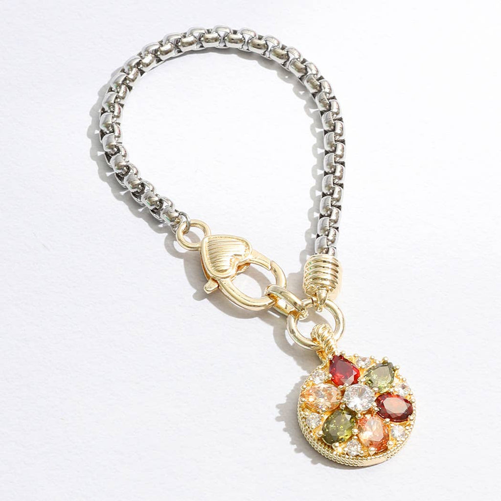 Colorful Rhinestone Flower Charm Chain Bracelet - Adult & Kids T-Shirts, Sweatshirts & Hoodies apparel design preview 1