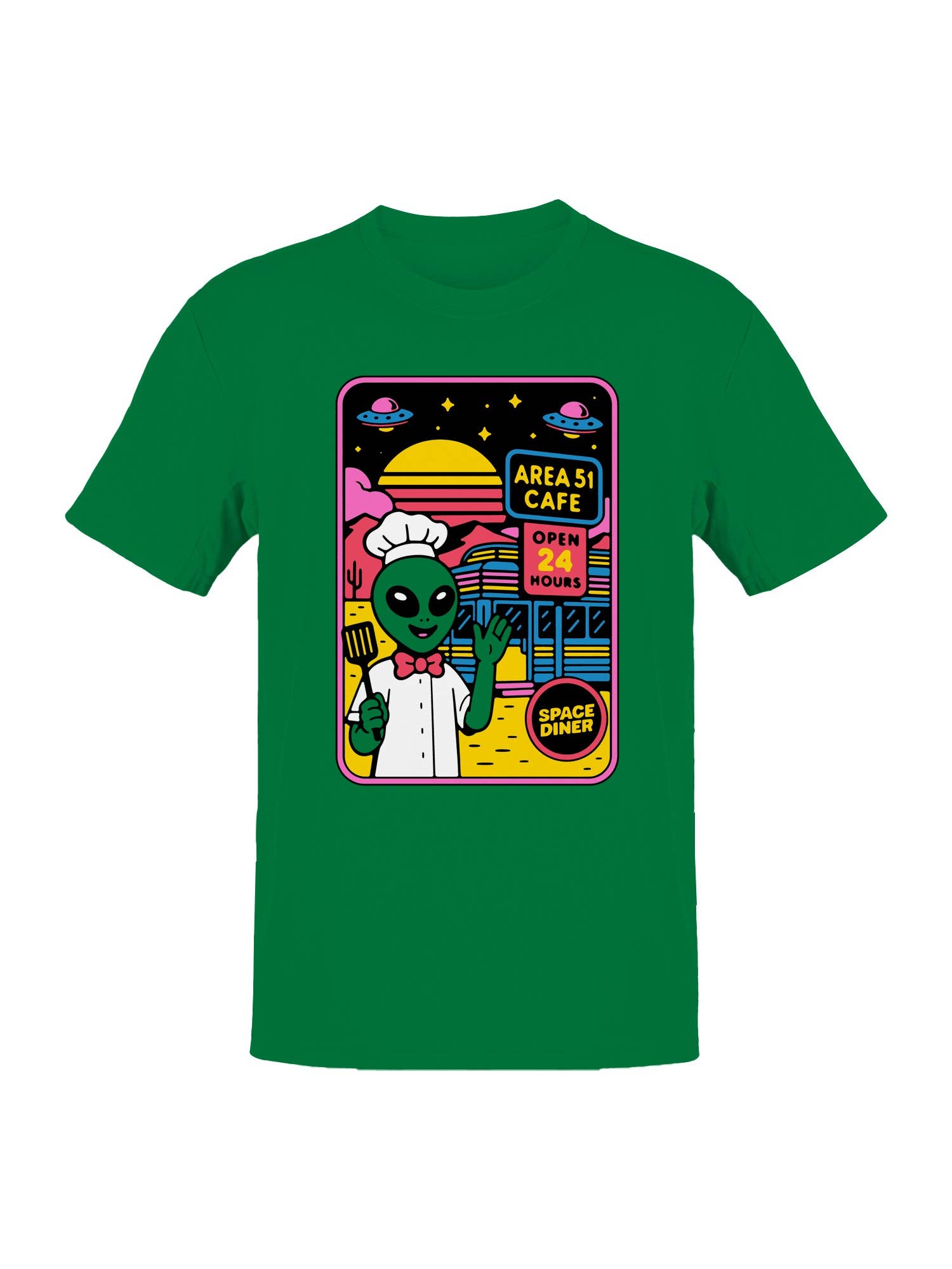 Alien Chef At Area 51 Cafe Men's - Adult & Kids T-Shirts, Sweatshirts & Hoodies apparel design preview 1
