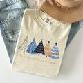 Merry Christmas Trees, Winter, Gold Effect, Snow - Adult & Kids T-Shirts, Sweatshirts & Hoodies apparel design preview 1