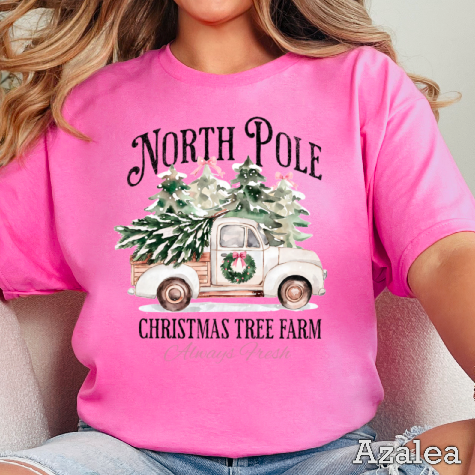 North Pole Christmas Tree Farm Graphic Gildan - Adult & Kids T-Shirts, Sweatshirts & Hoodies apparel design preview 1
