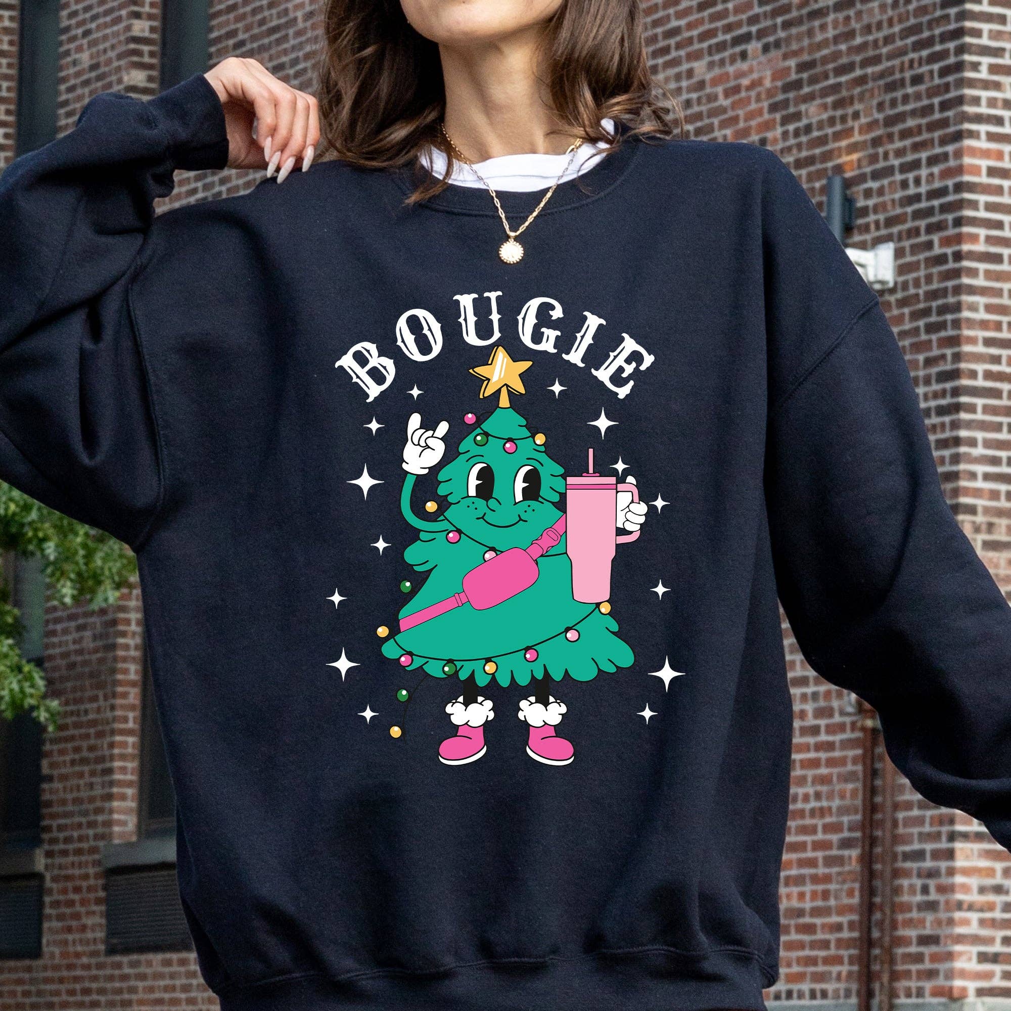 Bougie Christmas Tree, Santa, Winter, Snow, Xmas - Adult & Kids T-Shirts, Sweatshirts & Hoodies apparel design preview 1