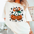 Halloween 2025 Pumpkins Bow Graphic Comfort Color - Adult & Kids T-Shirts, Sweatshirts & Hoodies apparel design preview 1