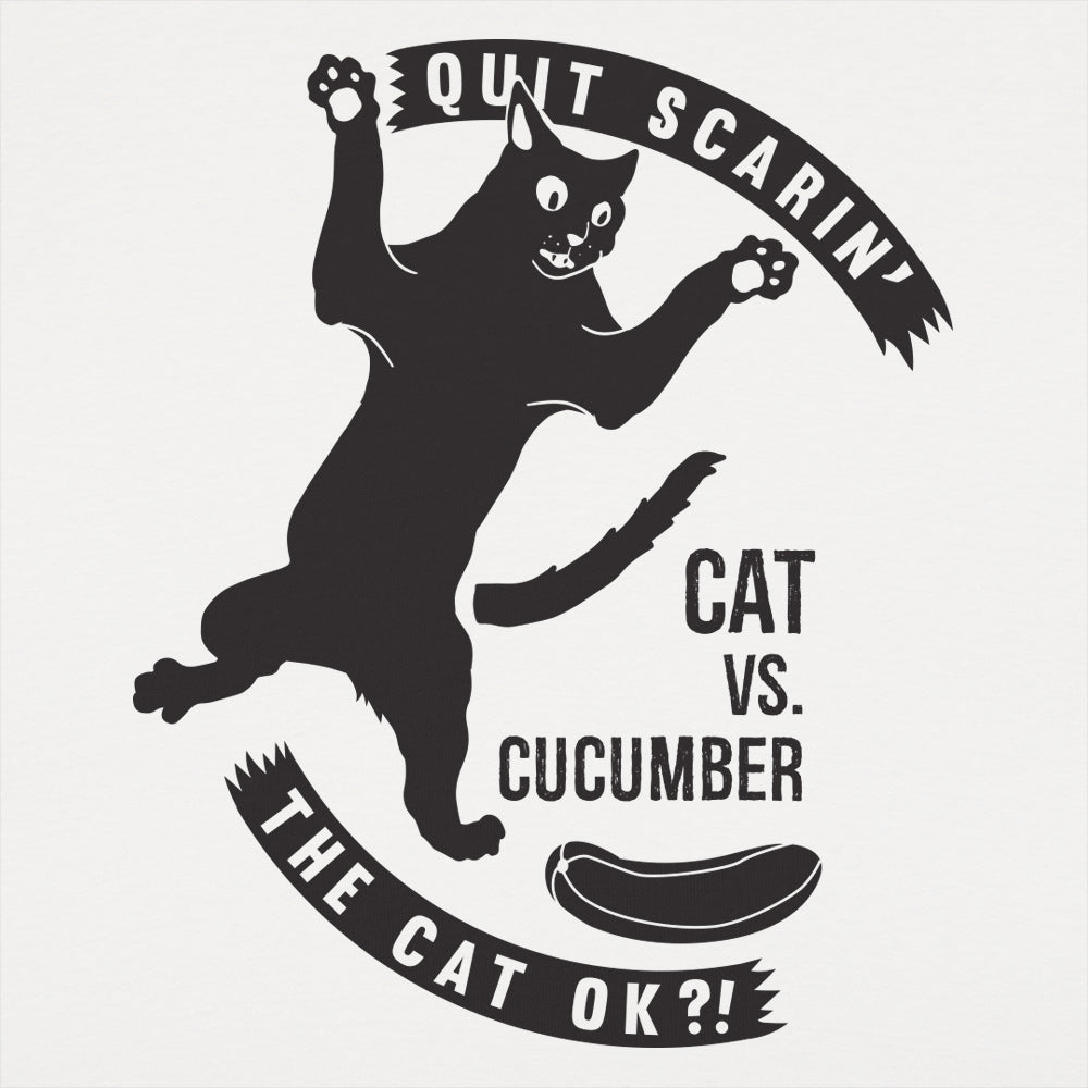 Cat Versus Cucumber - Adult & Kids T-Shirts, Sweatshirts & Hoodies apparel design preview 1