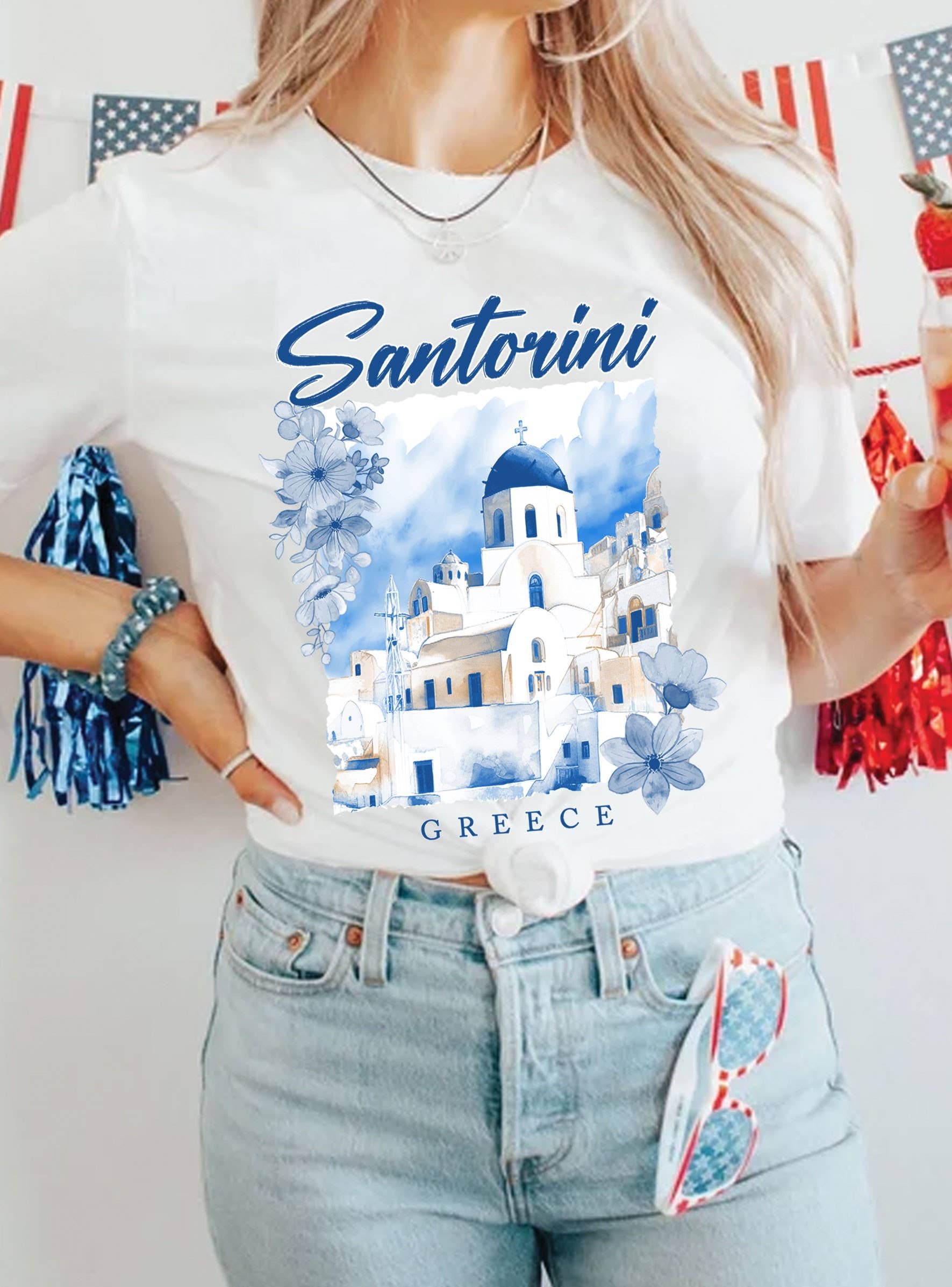 Santorini Greece Graphic - Adult & Kids T-Shirts, Sweatshirts & Hoodies apparel design preview 1