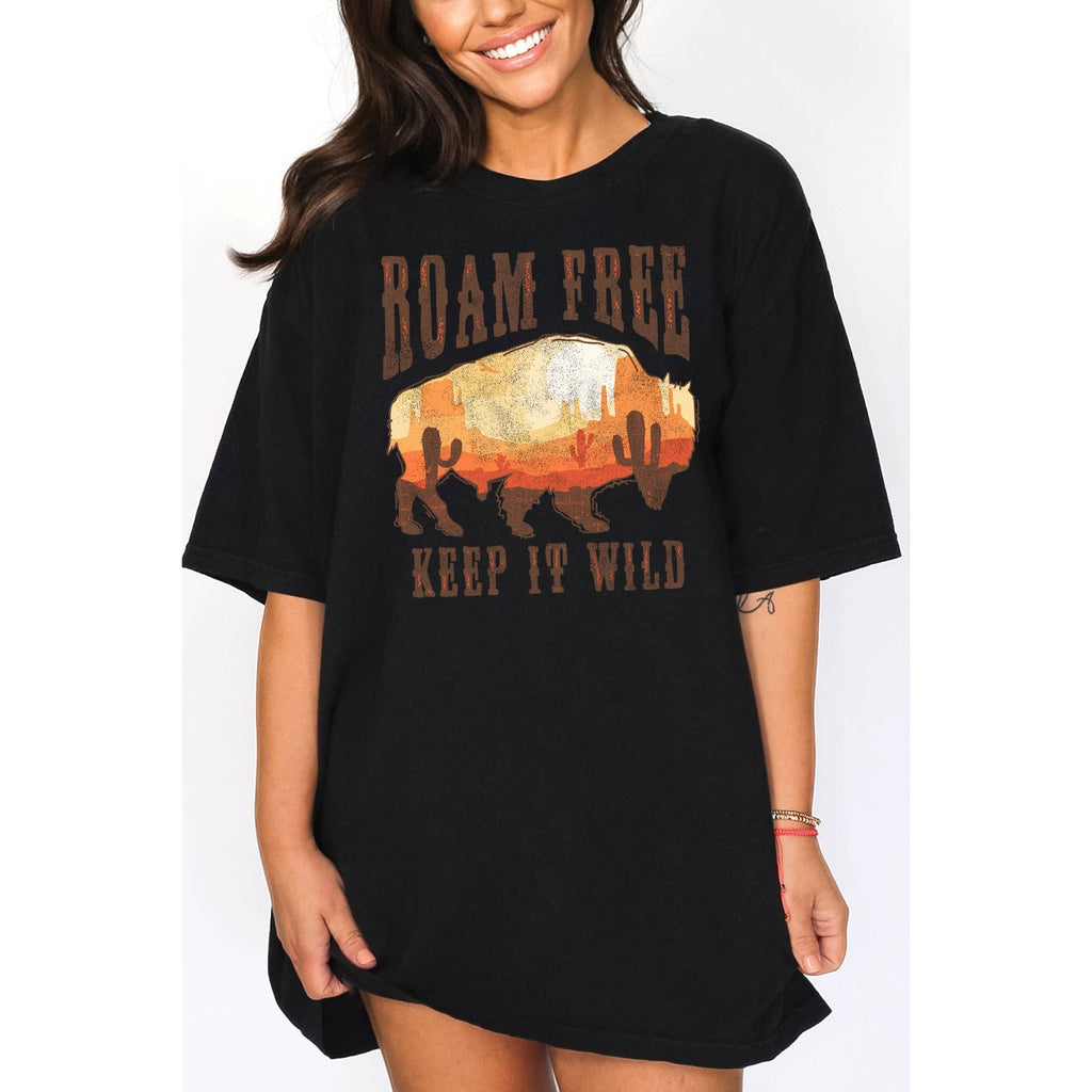 Unisex Oversized Roam Free Keep It Wild - Adult & Kids T-Shirts, Sweatshirts & Hoodies apparel design preview 1