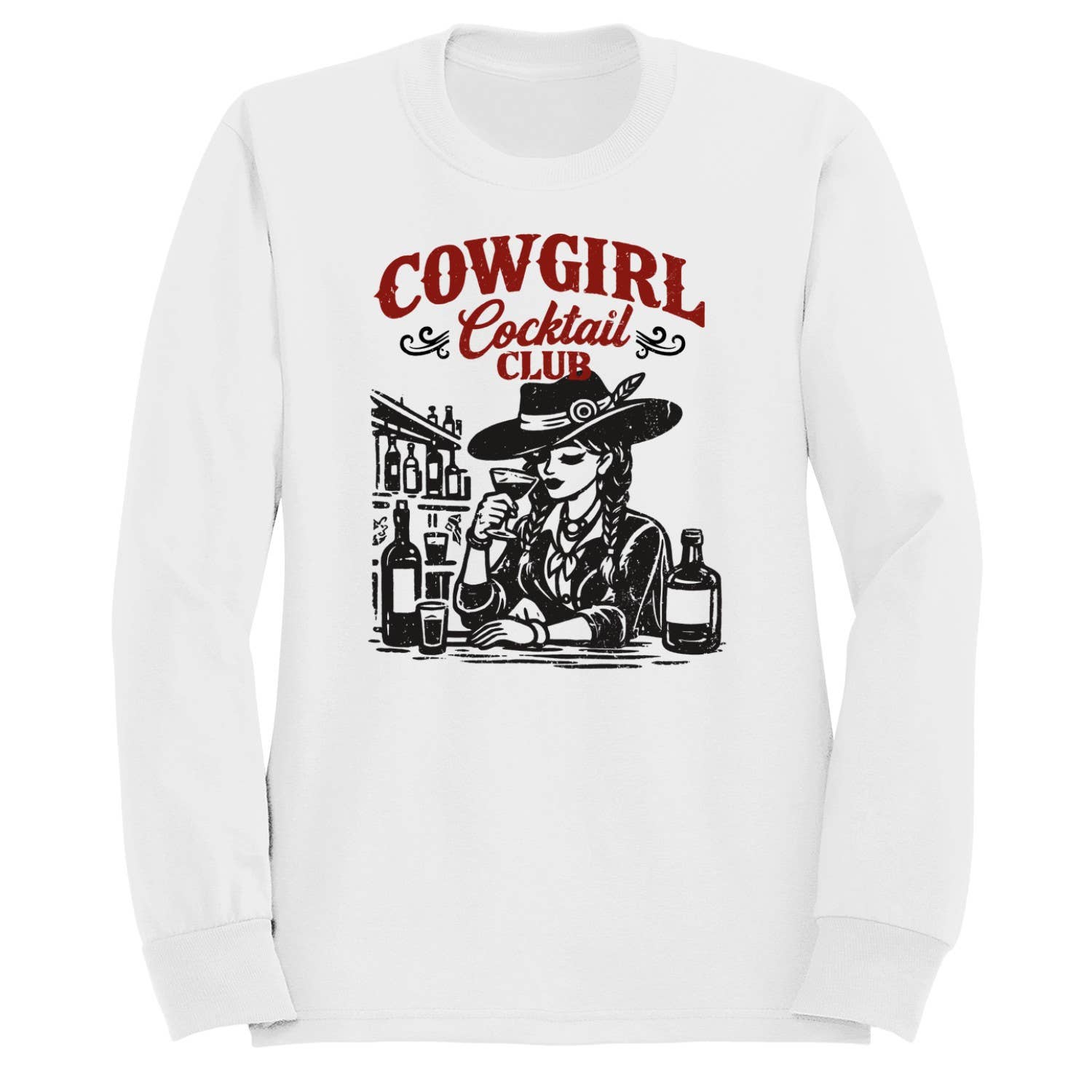 Cowgirl Cocktail Club Women's White - Adult & Kids T-Shirts, Sweatshirts & Hoodies apparel design preview 1
