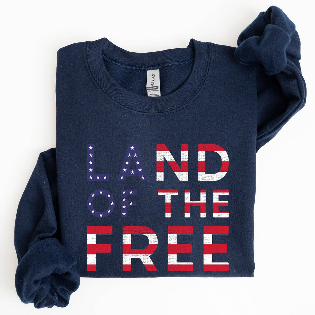 Land of the Free, Patriotic, 4th July - Adult & Kids T-Shirts, Sweatshirts & Hoodies apparel design preview 1