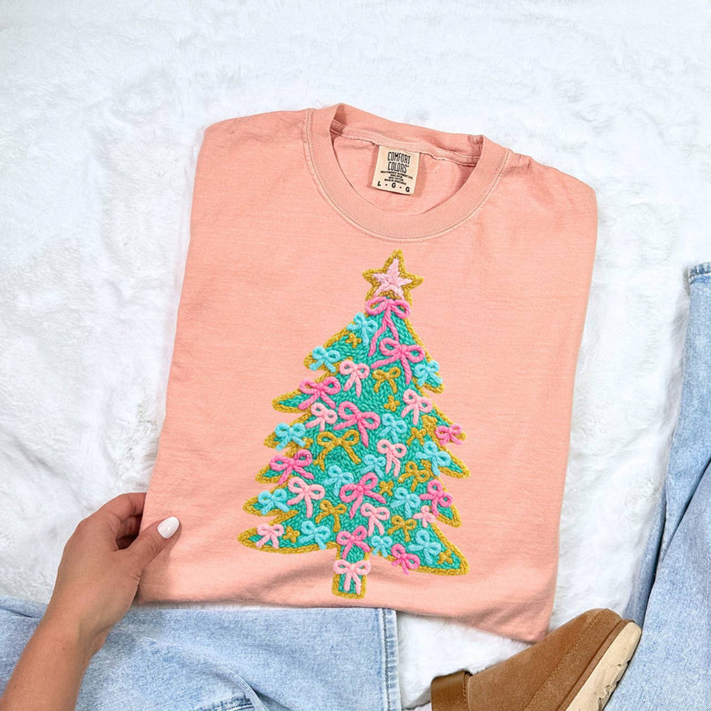 Bow Tree Faux Crochet - Adult & Kids T-Shirts, Sweatshirts & Hoodies apparel design preview 1