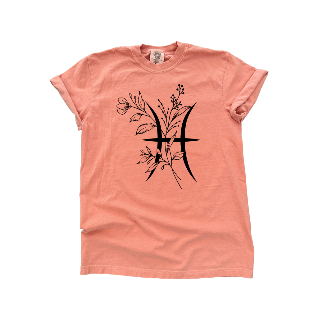 Pisces Floral Zodiac - Adult & Kids T-Shirts, Sweatshirts & Hoodies apparel design preview 1