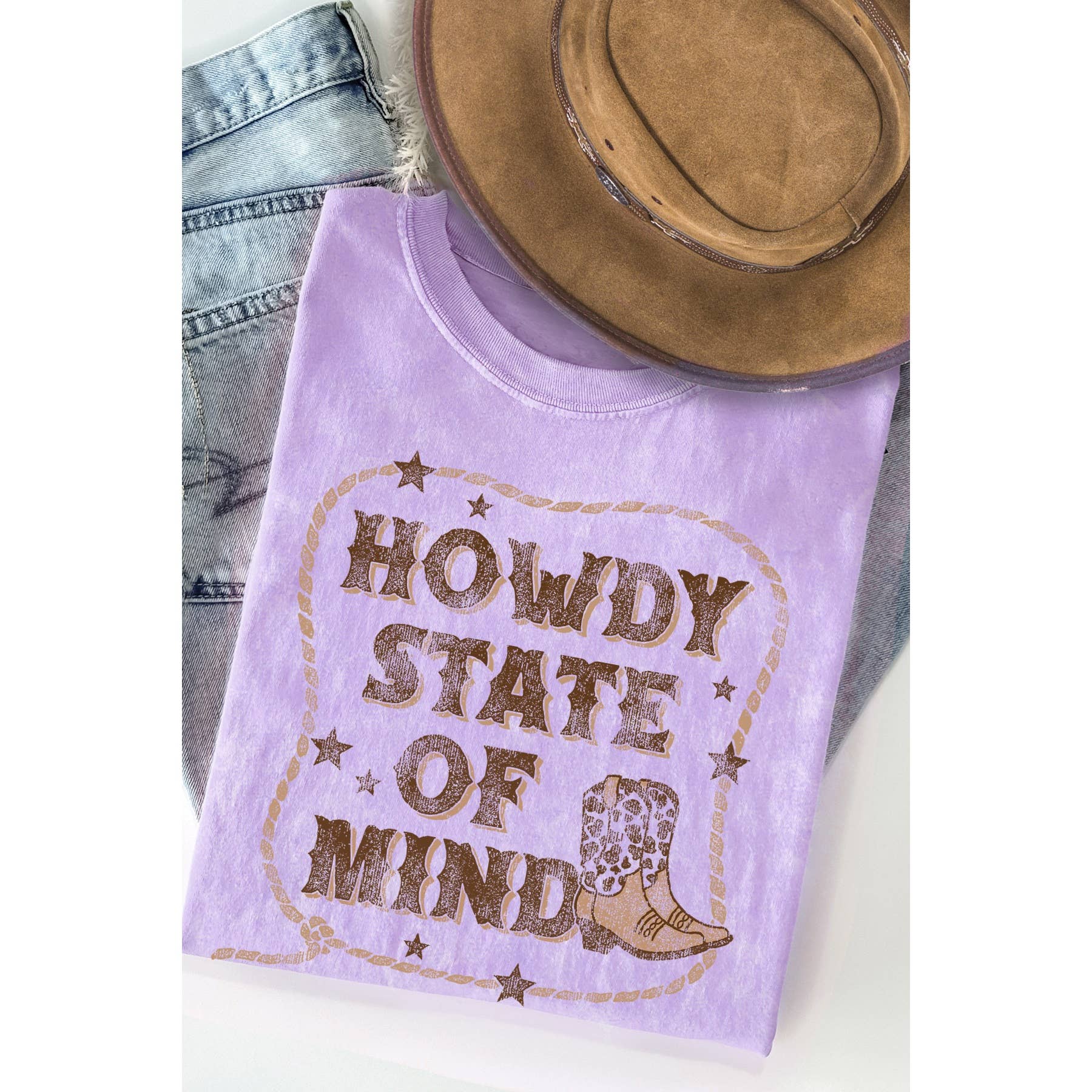Howdy State of Mind Mineral Washed - Adult & Kids T-Shirts, Sweatshirts & Hoodies apparel design preview 1