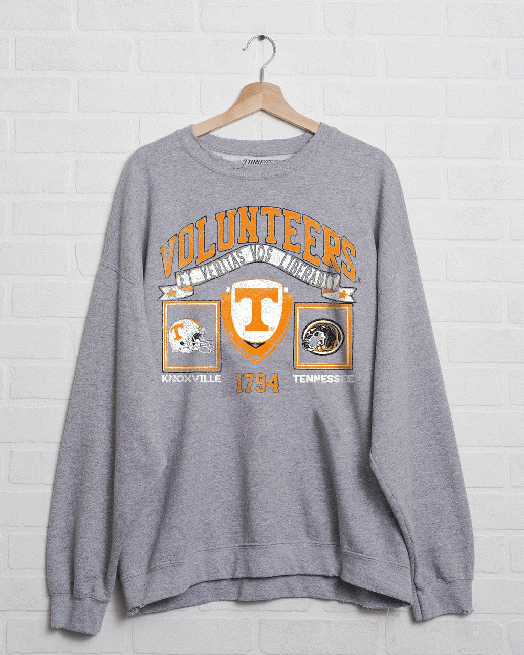 Tennessee Volunteers Prep Patch Gray Thrifted - Adult & Kids T-Shirts, Sweatshirts & Hoodies apparel design preview 1
