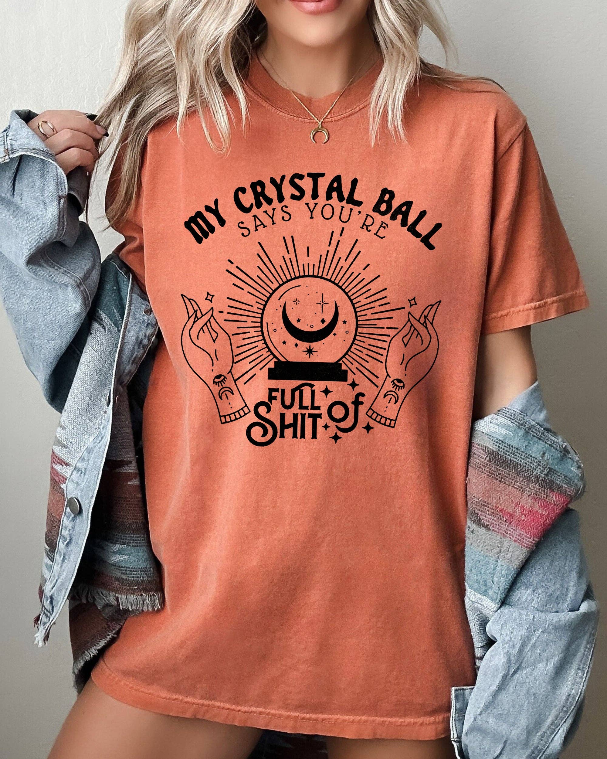 Crystal Ball, Skeleton, Funny, Pumpkin, Halloween - Adult & Kids T-Shirts, Sweatshirts & Hoodies apparel design preview 1