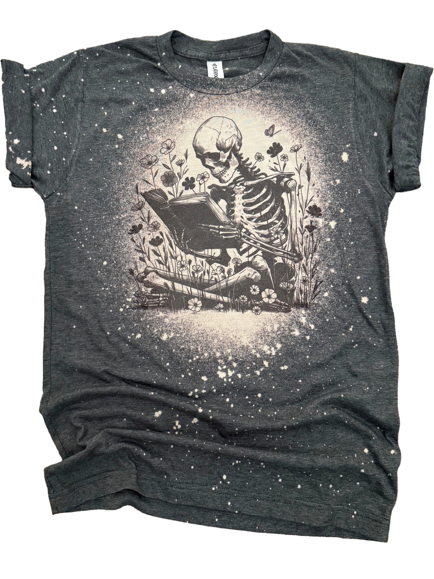 Book Lover Reader Skeleton Bleached - Adult & Kids T-Shirts, Sweatshirts & Hoodies apparel design preview 1
