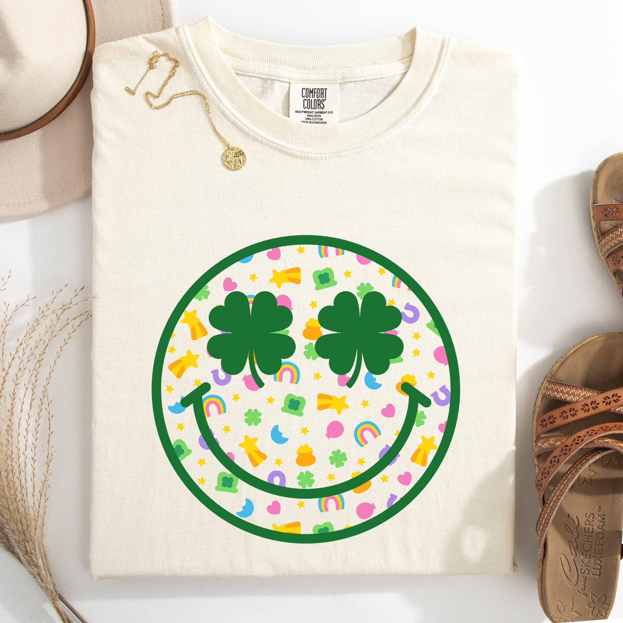 Lucky, Smiley, Retro, Charms, St Patrick's Day, - Adult & Kids T-Shirts, Sweatshirts & Hoodies apparel design preview 1