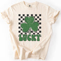 Lucky Retro Shamrock, Checkered, St Patrick's Day, - Adult & Kids T-Shirts, Sweatshirts & Hoodies apparel design preview 1
