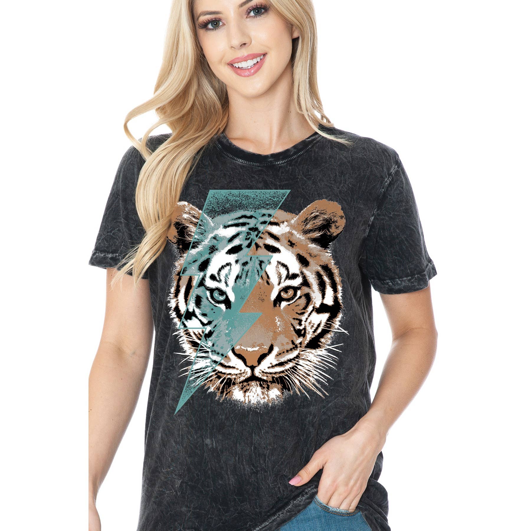 Tiger Bolt Light- Mineral Wash - Adult & Kids T-Shirts, Sweatshirts & Hoodies apparel design preview 1