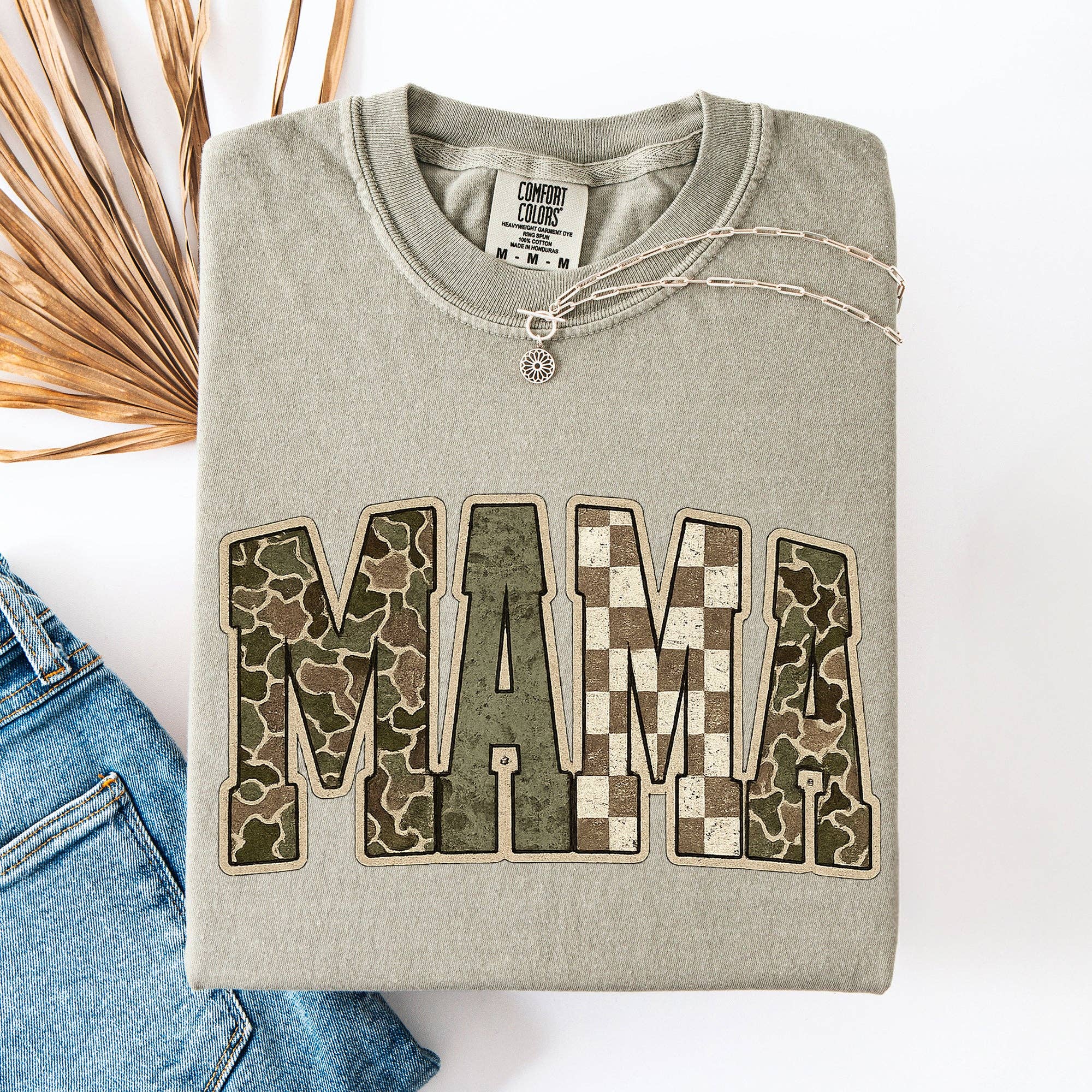 Mama, Camo, Checkered, Mother's Day, Comfort Colors - Adult & Kids T-Shirts, Sweatshirts & Hoodies apparel design preview 1