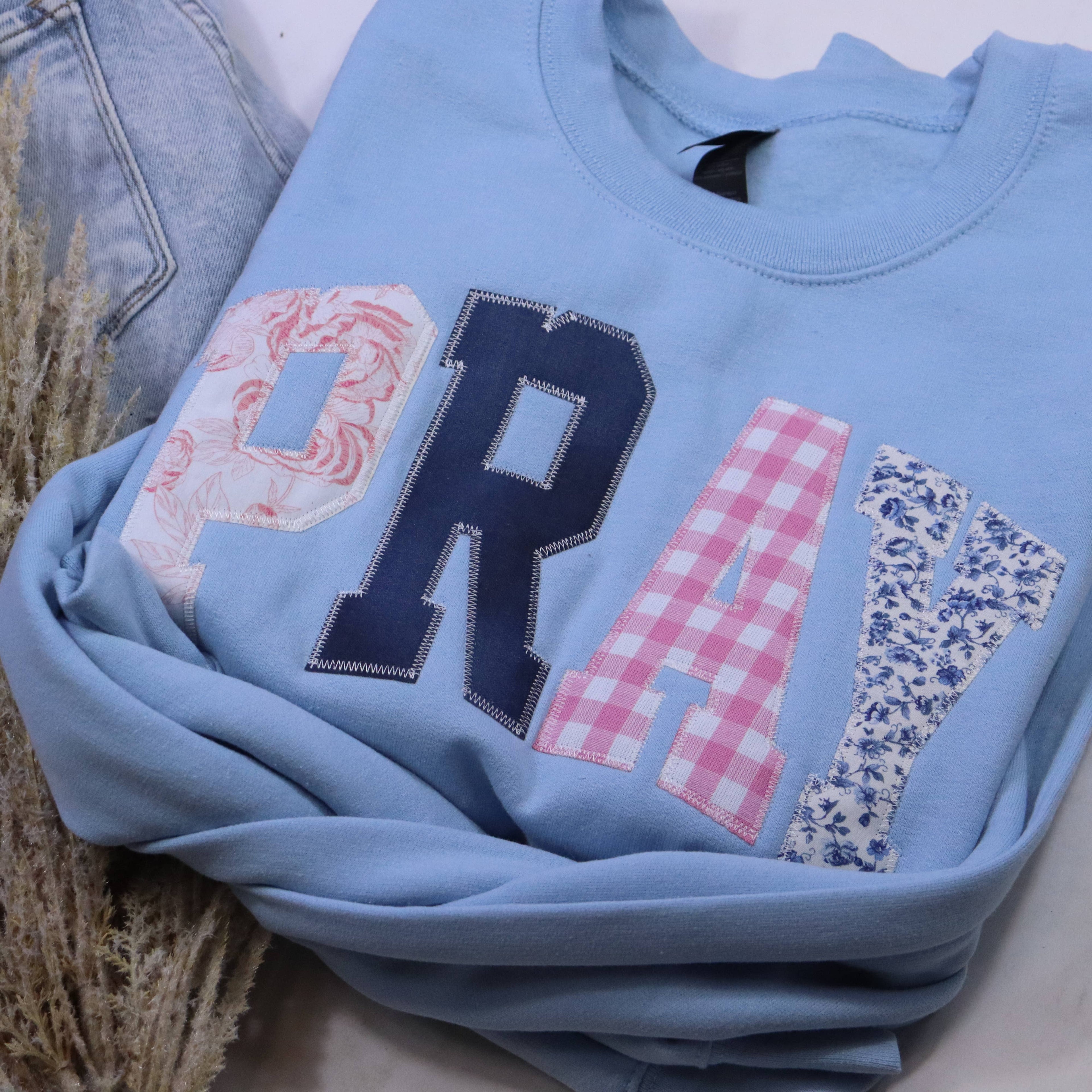 Light Blue Pray Christian Faith - Adult & Kids T-Shirts, Sweatshirts & Hoodies apparel design preview 1