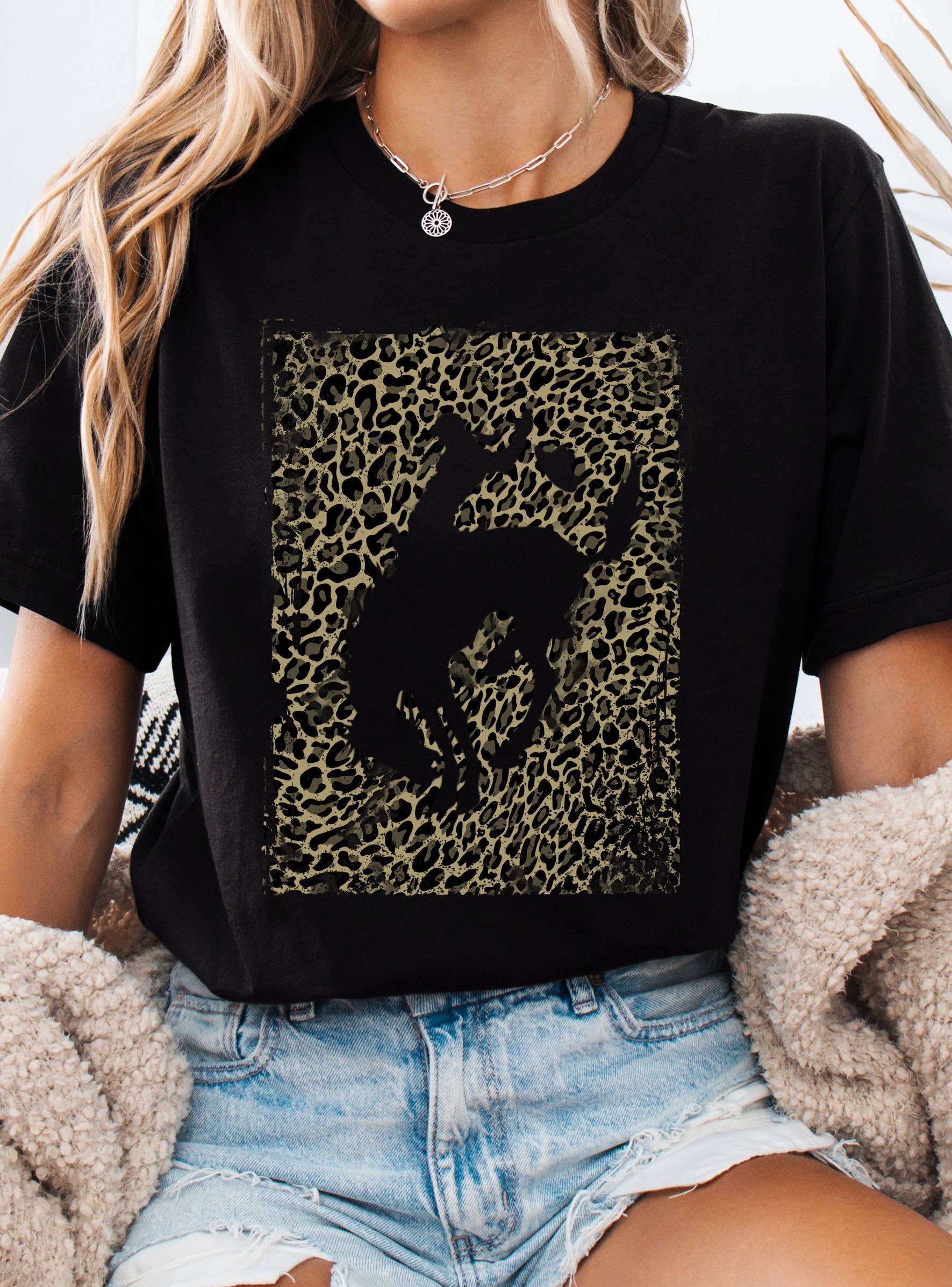 Leopard Rodeo Cowboy Graphic - Adult & Kids T-Shirts, Sweatshirts & Hoodies apparel design preview 1