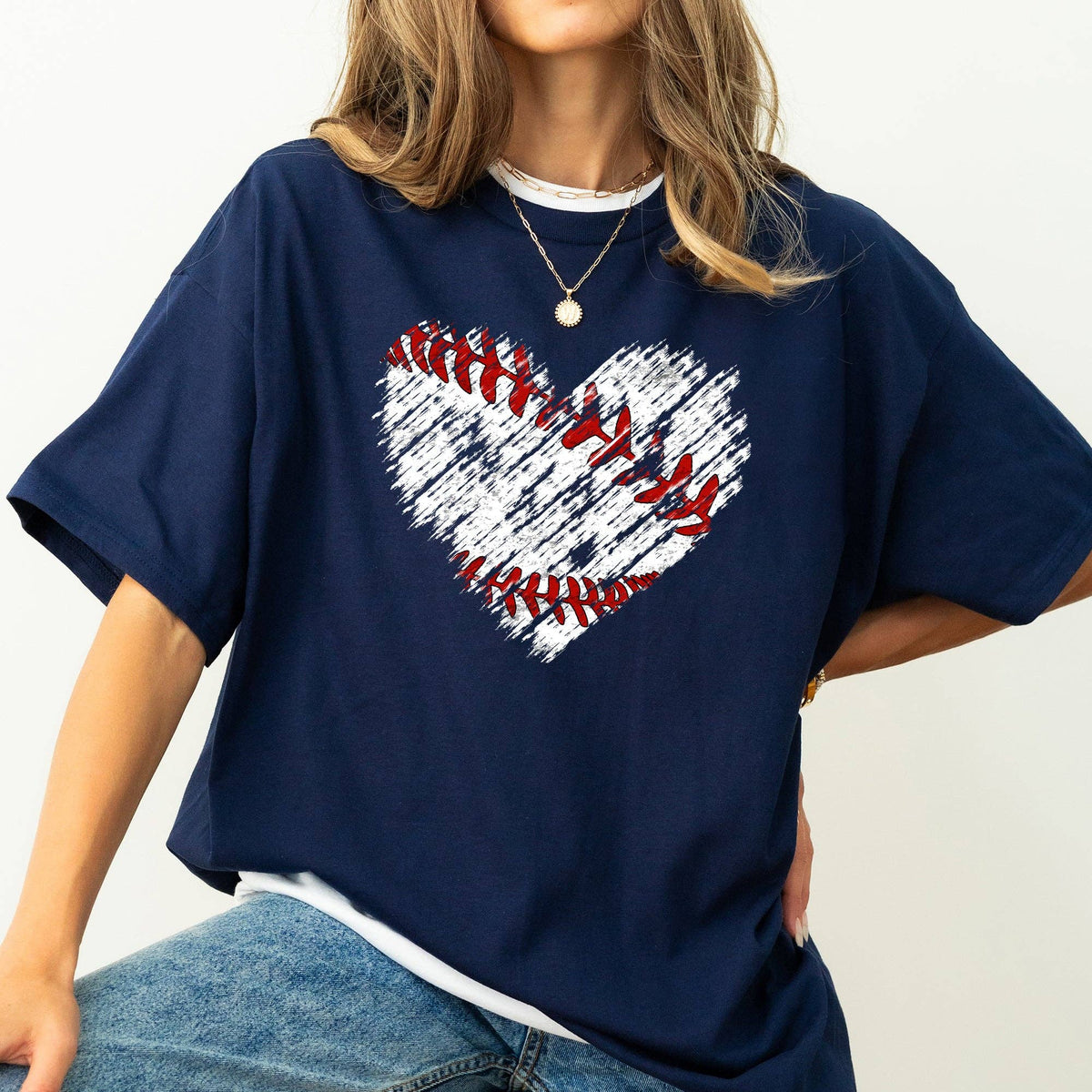 Retro Baseball Heart, Vintage Comfort Colors - Adult & Kids T-Shirts, Sweatshirts & Hoodies apparel design preview 1