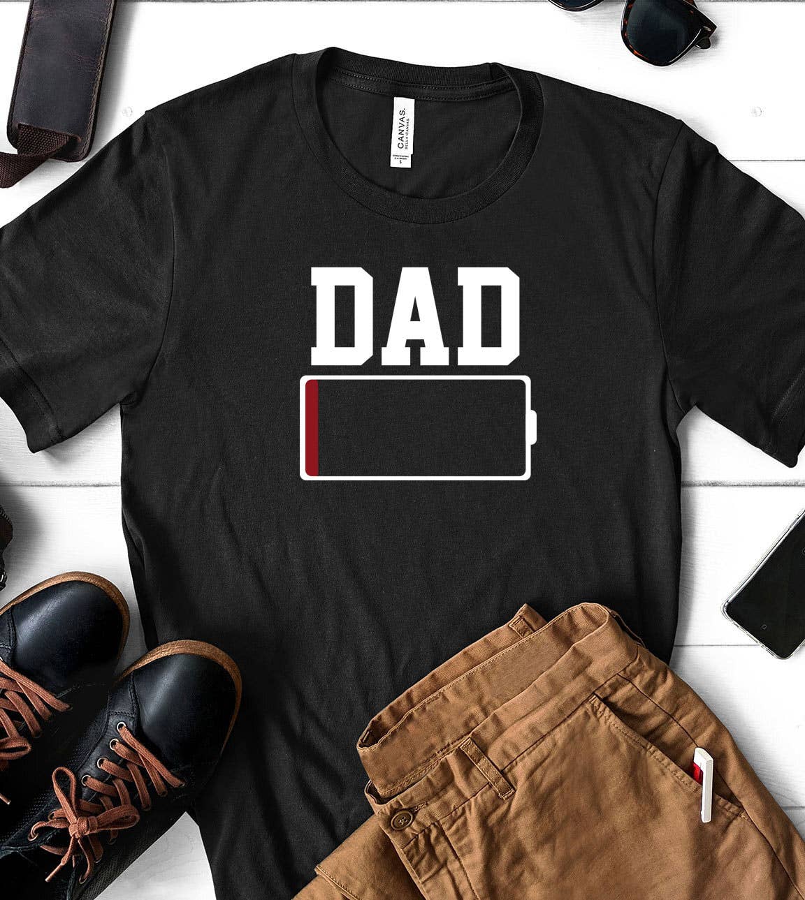 Dad Battery Father's Day Silly Gift Fun Cute - Adult & Kids T-Shirts, Sweatshirts & Hoodies apparel design preview 1
