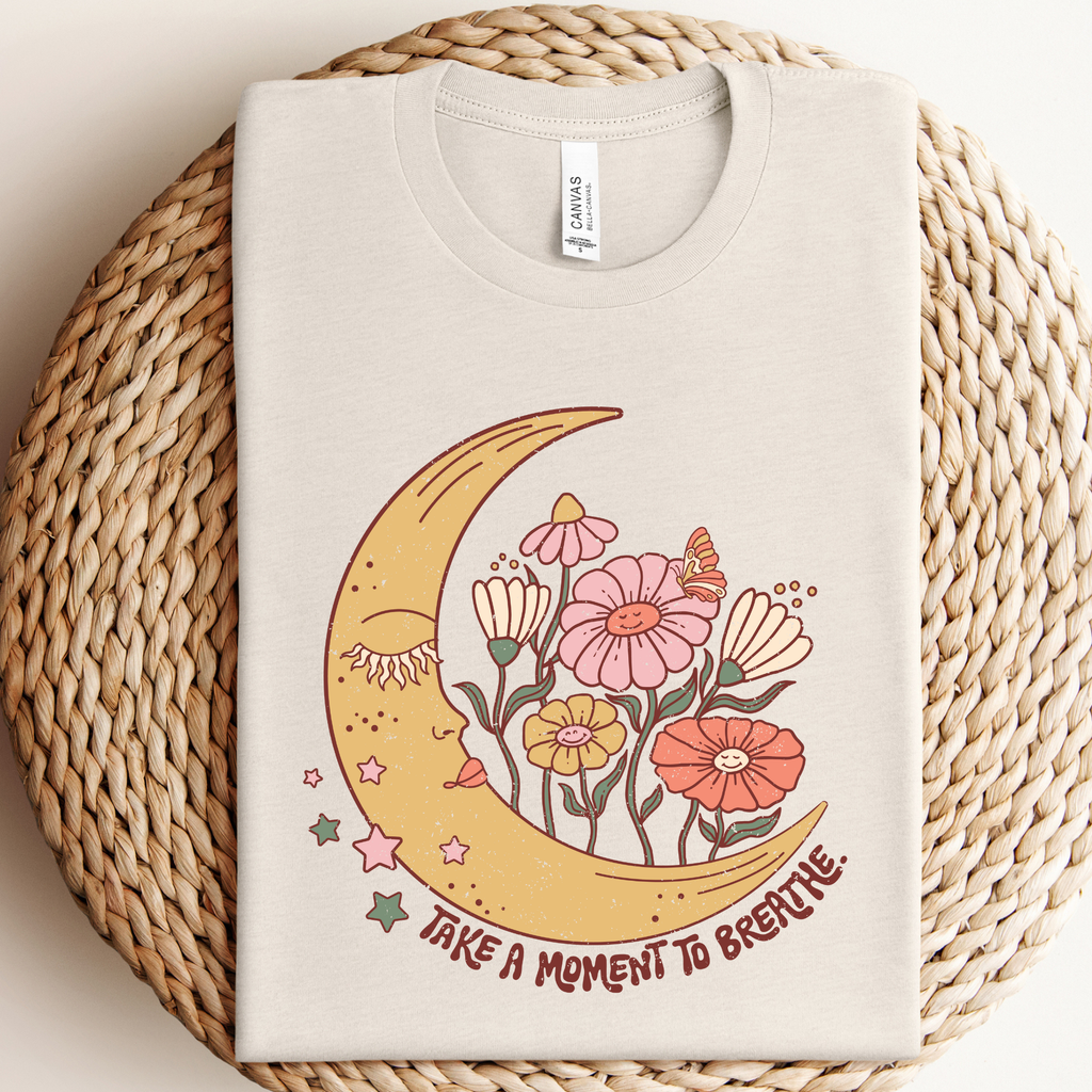 Breathe Boho Moon Graphic - Adult & Kids T-Shirts, Sweatshirts & Hoodies apparel design preview 1