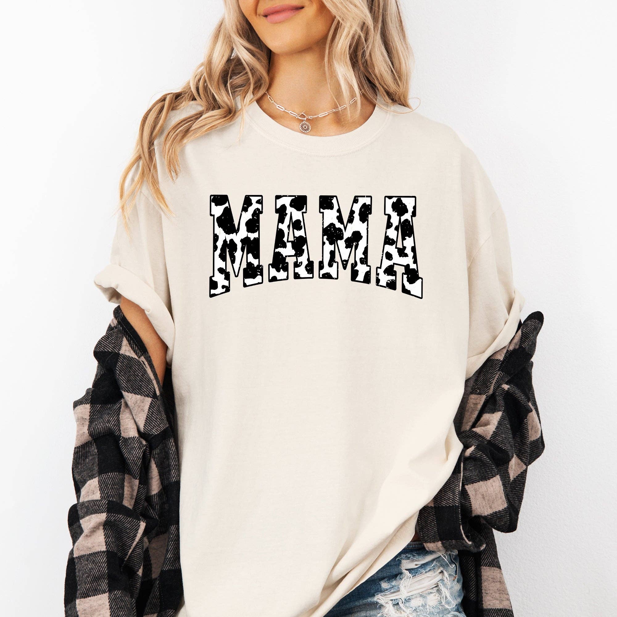 Mama, Retro Cow Print, Varsity, Mother's Day - Adult & Kids T-Shirts, Sweatshirts & Hoodies apparel design preview 1