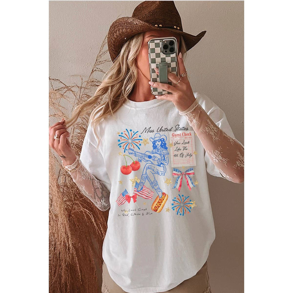 Miss United State Vintage Graphic Oversized - Adult & Kids T-Shirts, Sweatshirts & Hoodies apparel design preview 1