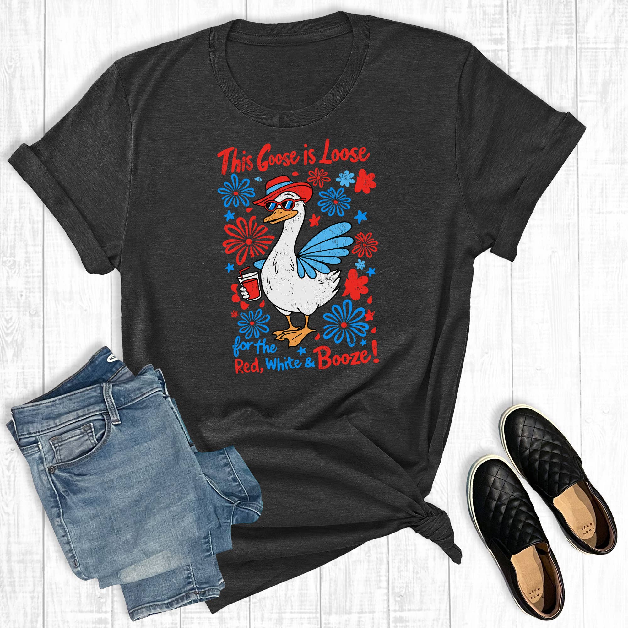 4th of July the Goose Is Loose Graphic - Adult & Kids T-Shirts, Sweatshirts & Hoodies apparel design preview 1