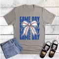Baseball Game Day Stacked with Bow Graphic - Adult & Kids T-Shirts, Sweatshirts & Hoodies apparel design preview 1