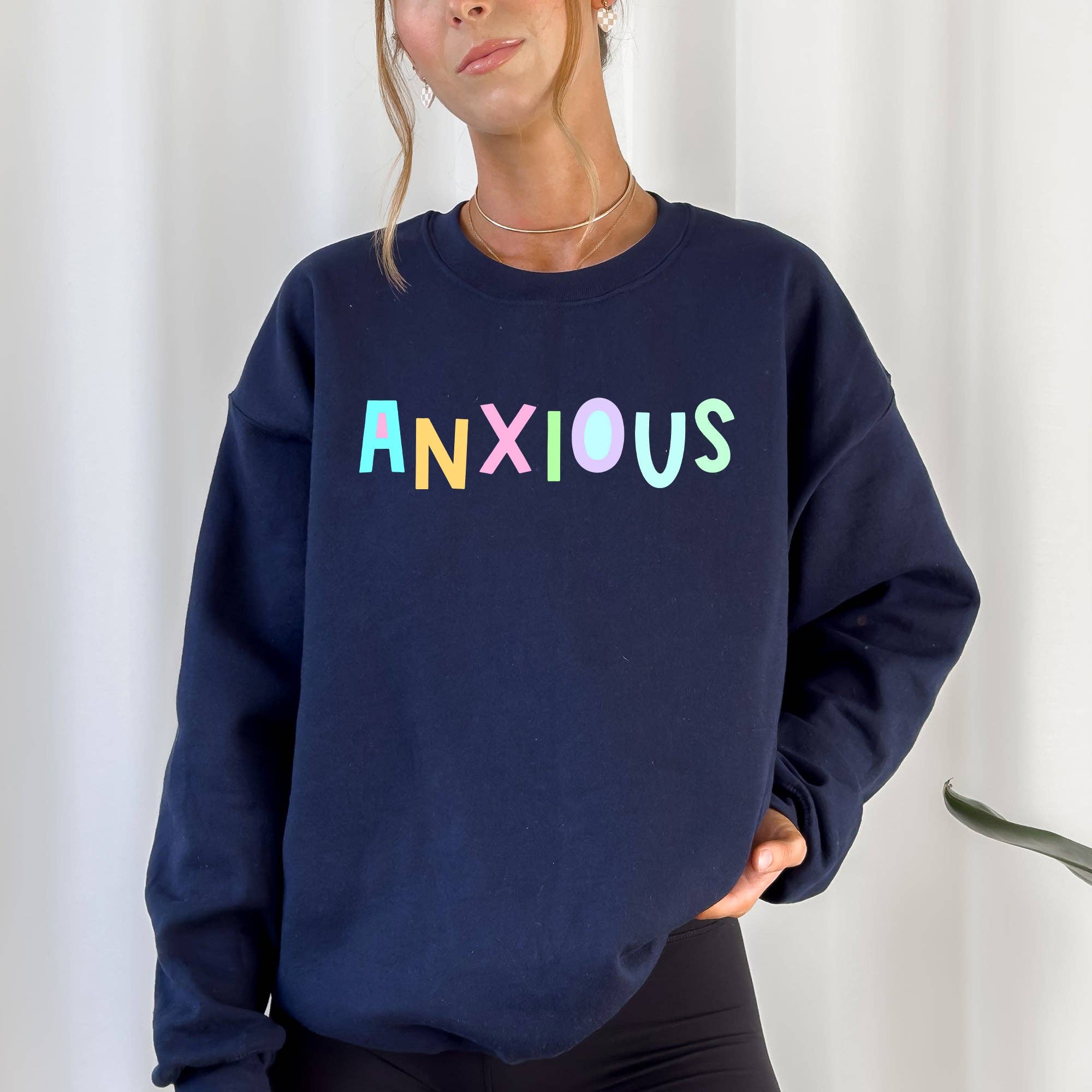 Anxious Positivity Sarcastic Mental Health Pastel - Adult & Kids T-Shirts, Sweatshirts & Hoodies apparel design preview 1