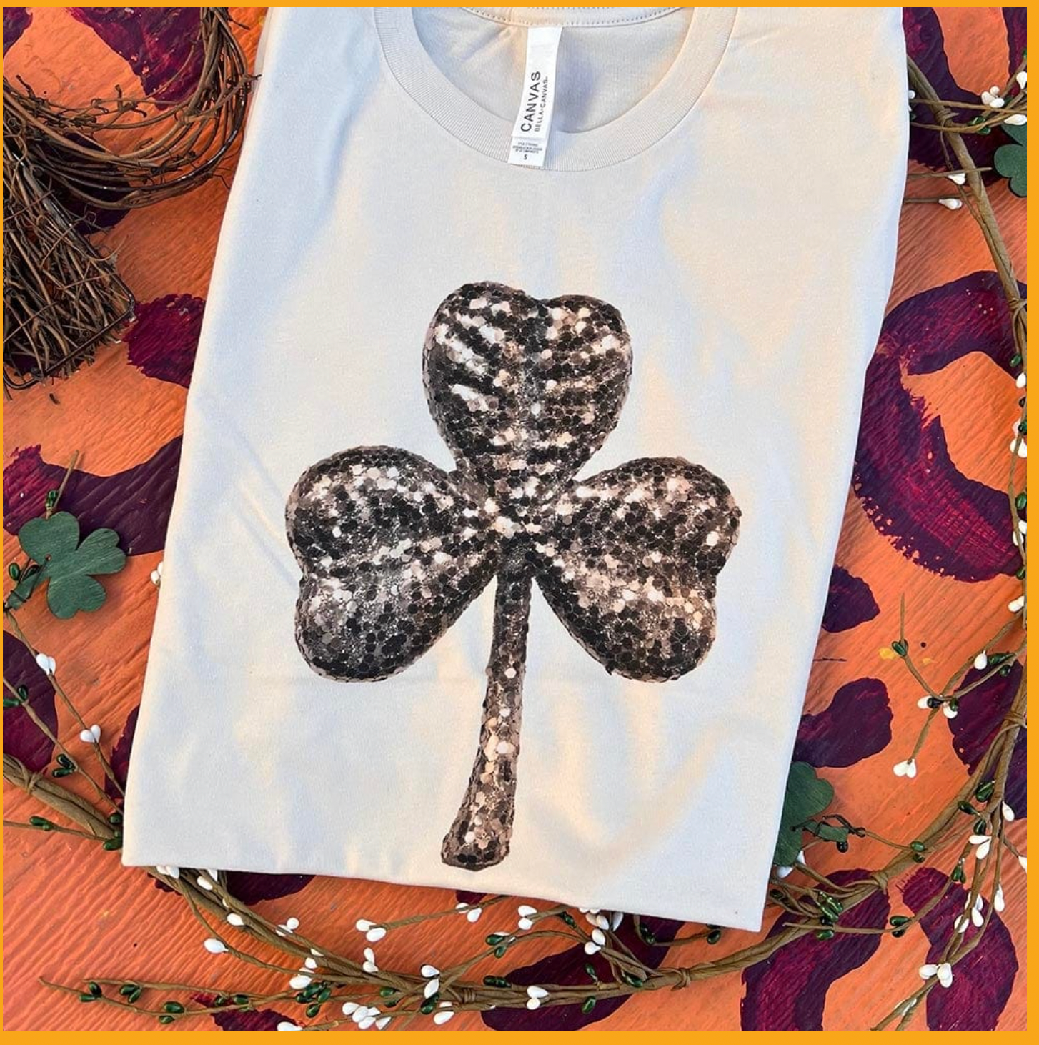 Glitter Clover Saint Patty's Cream - Adult & Kids T-Shirts, Sweatshirts & Hoodies apparel design preview 1