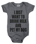I Just Want To Drink Milk and Pet My Dog Baby - Adult & Kids T-Shirts, Sweatshirts & Hoodies apparel design preview 1