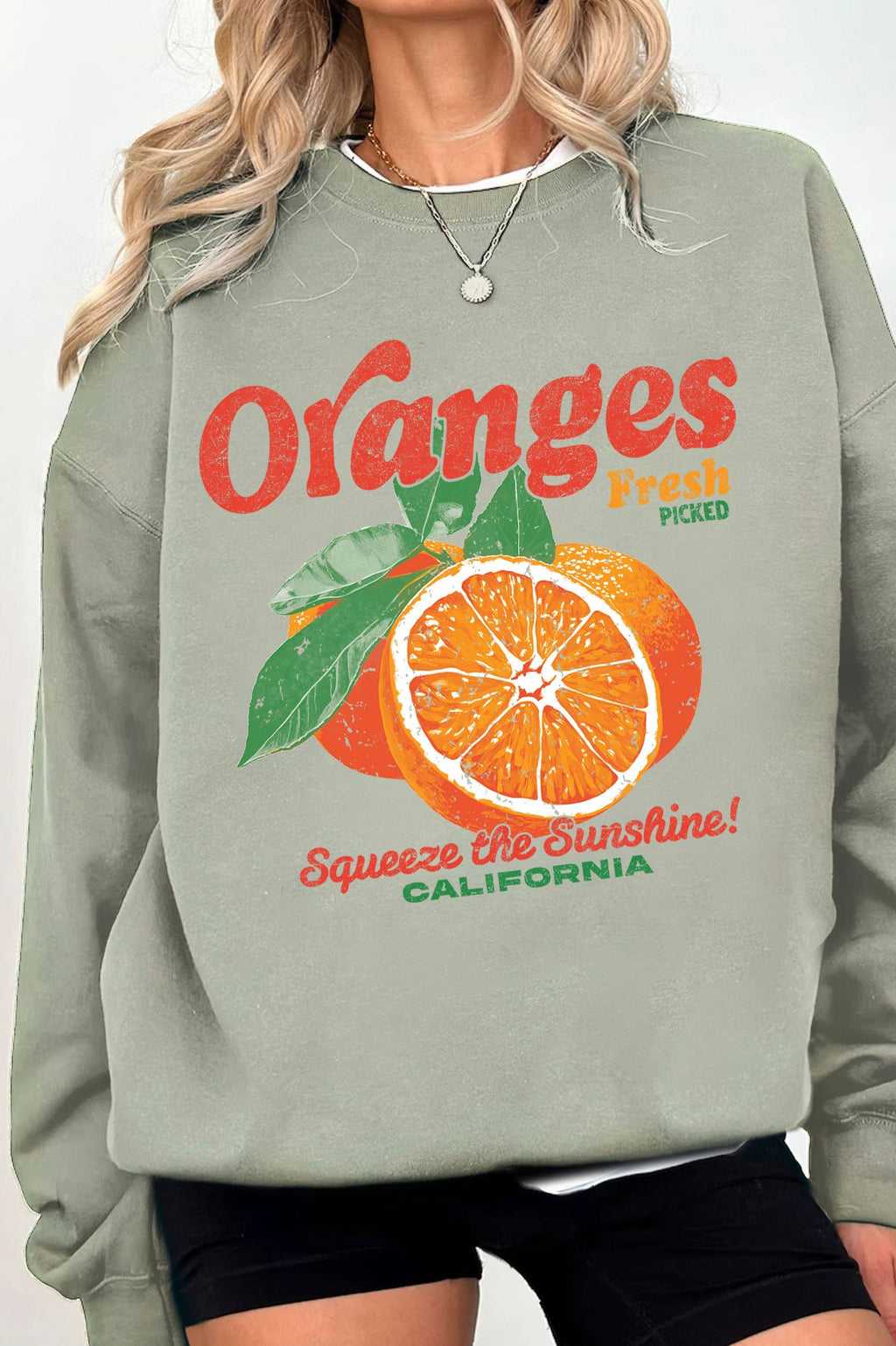 Fresh Oranges California Graphic Brushed - Adult & Kids T-Shirts, Sweatshirts & Hoodies apparel design preview 1