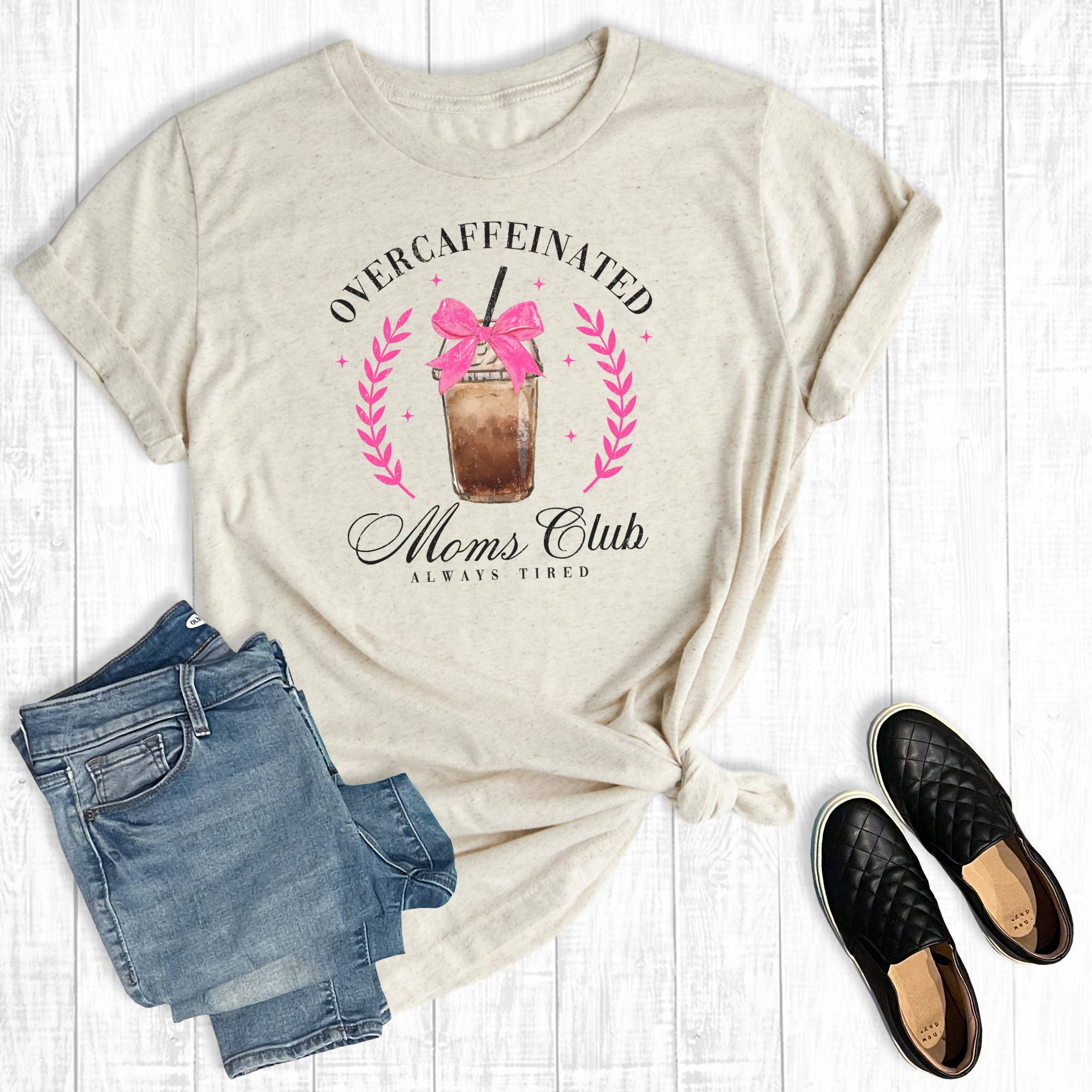 Retro Mom Overcaffeinated Club Graphic - Adult & Kids T-Shirts, Sweatshirts & Hoodies apparel design preview 1
