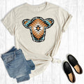 Western Aztec Cowhide Cow Head Graphic - Adult & Kids T-Shirts, Sweatshirts & Hoodies apparel design preview 1