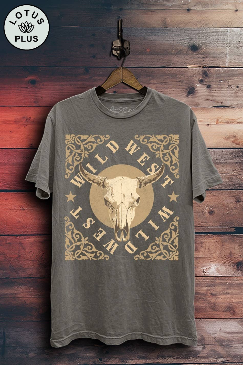 Wild West Cow Skull Graphic Top - Adult & Kids T-Shirts, Sweatshirts & Hoodies apparel design preview 1
