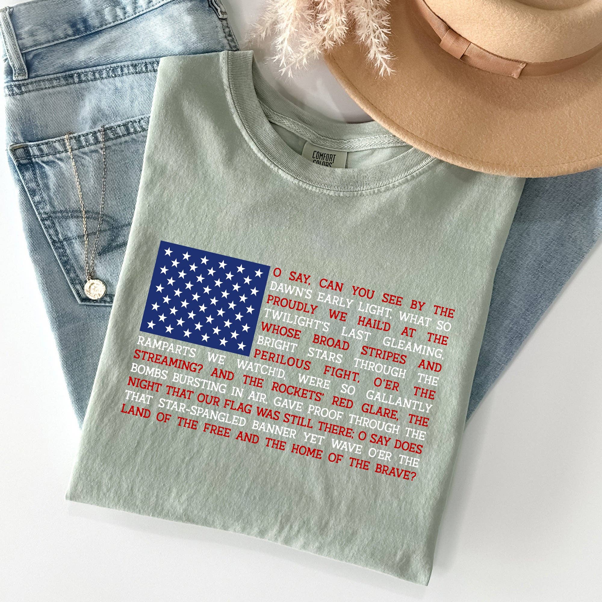 American Flag, Anthem, Patriotic, 4th of July - Adult & Kids T-Shirts, Sweatshirts & Hoodies apparel design preview 1